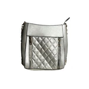 Silver Crossbody Mid Bag